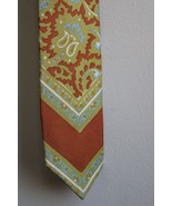 Vtg Schubert Silk Scarf Print Thin Tie Kroll Nill Augsburg Germany 2 3/8&quot; - £14.75 GBP