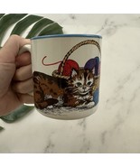 Potpourri Press Vintage 90s Home is Where The Cat Coffee Mug White Yarn ... - $19.79