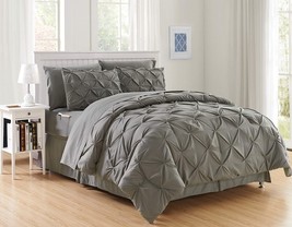 Elegant Comfort Luxury Best, Softest, Coziest 8-Piece Bed-in-a-Bag, Gray - £54.51 GBP
