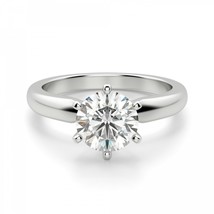 1 Ct Round Cut Solitaire Engagement Wedding Promise Ring Solid 950 Platinum - £1,481.51 GBP