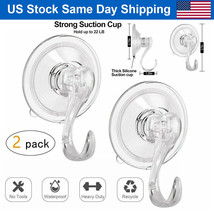 2Pcs Heavy Duty Suction Cup Hook Home Suction Wall Hanger Hold Up To 22L... - £12.78 GBP