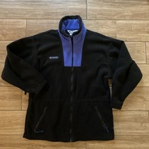 Vintage Columbia Black Fleece Jacket Full Zip Womens Outdoor Hiking Fishing - £39.30 GBP