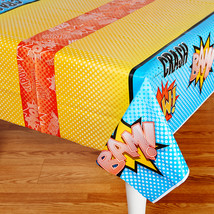 Creative Converting Superhero Comics Party Supplies - Plastic Table Cover - £38.32 GBP