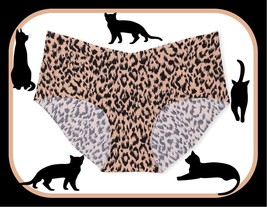 L  Black Tan Cameo Basic Leopard NO SHOW Smooth Victorias Secret Hiphugger Panty - £8.77 GBP