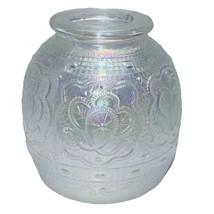 Fenton White Iridescent Persian Medallion Flower Fairy Lamp Cover Candle... - $71.87 CAD