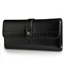 HH Women Wallet Leather Long Wallets Aligator Pattern Cowhide Purse Three Fold L - £29.26 GBP