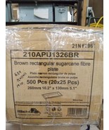 500 Pack Packnwood 210APU1326BR Brown Rectangular Sugarcane Fibre Plate ... - $123.42 CAD