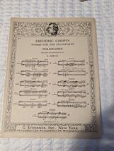 Frederic Chopin POLONAISES By Mikuli  Sheet Music Schirmer Pianoforte Piano - $3.93