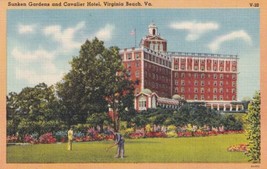 Virginia Beach VA The Cavalier Hotel Sunken Gardens Postcard D58 - £3.98 GBP