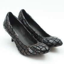 Donald Pliner Womens Brown Patent Leather Croc Print Kitten Heels Pumps ... - $34.64