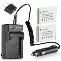 Kastar NB-6L Battery (2-Pack) + Charger for Canon PowerShot D10, D20, S90, S95,  - £18.84 GBP
