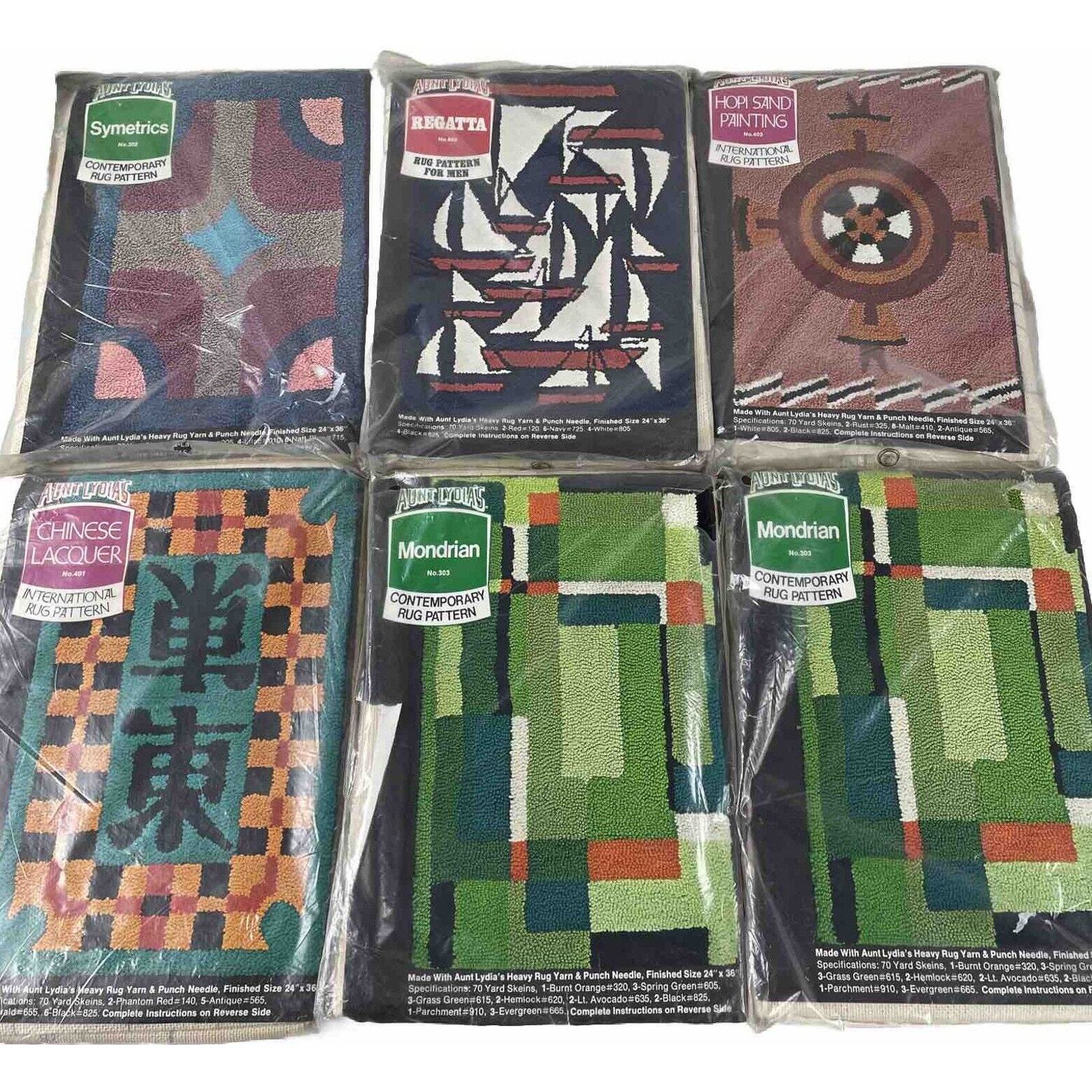 Vintage Aunt Lydia’s Punch Needle Rug Kit – 24”x36” –Multiple Patterns A... - $18.05