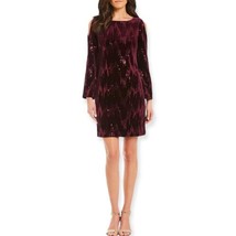NEW Jessica Howard Burgundy Sequined Velvet Cold Shoulder Shift Dress Size 8 - £25.79 GBP