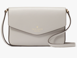 Kate Spade Sadie Envelope Crossbody Bag Light Gray Leather Purse K7378 $279 NWT - £70.81 GBP