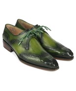 Paul Parkman Mens Shoes Derby Green Wingtip Goodyear Welted Handmade 584... - $823.32 CAD