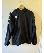 MENS Medium Kappa Black Full-zip Hoodie with Silver Graphics - $24.74