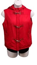 Bianca Nygard Weekend Womens 12 Red Hooded Puffer Vest Full Zip  Pockets... - £14.11 GBP