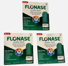 3x Flonase Allergy Relief Nasal Spray - 72 Metered Sprays x 3 07/26 - €16,25 EUR