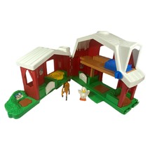 Vintage 1999 Fisher Price Little People Barn Farm House W/ Horse Chicken Folding - $30.37