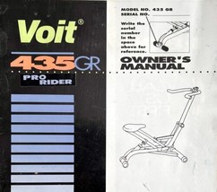 Voit 435 GR Pro Rider Exercise Stationary Bike Owners Manual Vintage LGMAG - $19.99