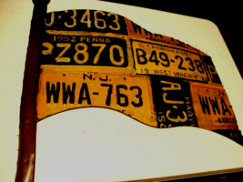 New Flag License plate Wall Tin in distressed Metal - Large image 2