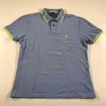 Malwee Shirt Mens Medium Light Blue Green Striped Yellow Bird Logo Cotto... - £14.75 GBP