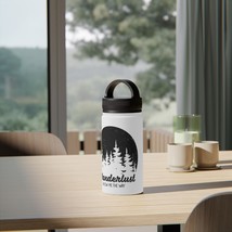 Stainless Steel Water Bottle with Handle Lid - Quench Your Thirst in Sty... - £29.79 GBP+