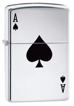 Zippo Lighter - Lucky Ace High Polish Chrome - 24011 - £23.36 GBP