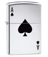 Zippo Lighter - Lucky Ace High Polish Chrome - 24011 - £23.23 GBP