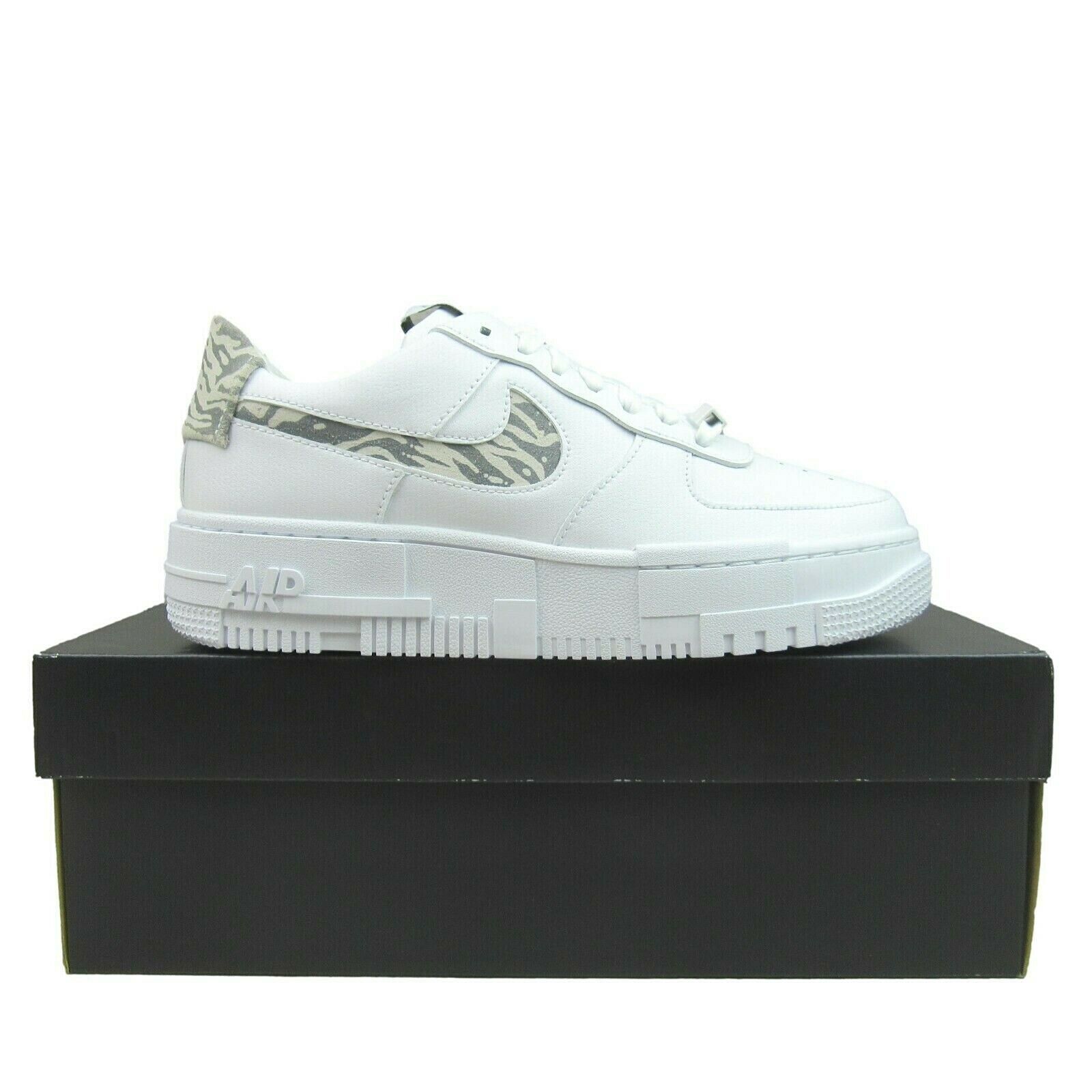 Primary image for Nike Air Force 1 Low Pixel SE Women's Size 9.5 White Zebra Shoes NEW DH9632-100