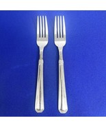 2 x Pfaltzgraff Providence Satin Stainless Dinner Forks 7 ½” Glossy - £17.71 GBP