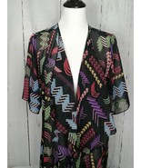 Coverup Wrap Lularoe Shirley Aztec Design Black Multi Cover Up Sz S - $13.88