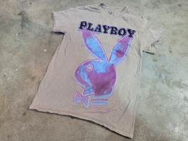 Playboy Taupe Brown/Purple Bunnie Tee T-Shirt Men size S - £9.57 GBP
