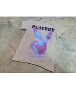 Playboy Taupe Brown/Purple Bunnie Tee T-Shirt Men size S - £9.72 GBP