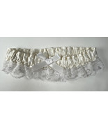Wedding Garter Ivory Satin Bridal White Lace &amp; Bow Hortense B Hewitt New - $10.60 CAD