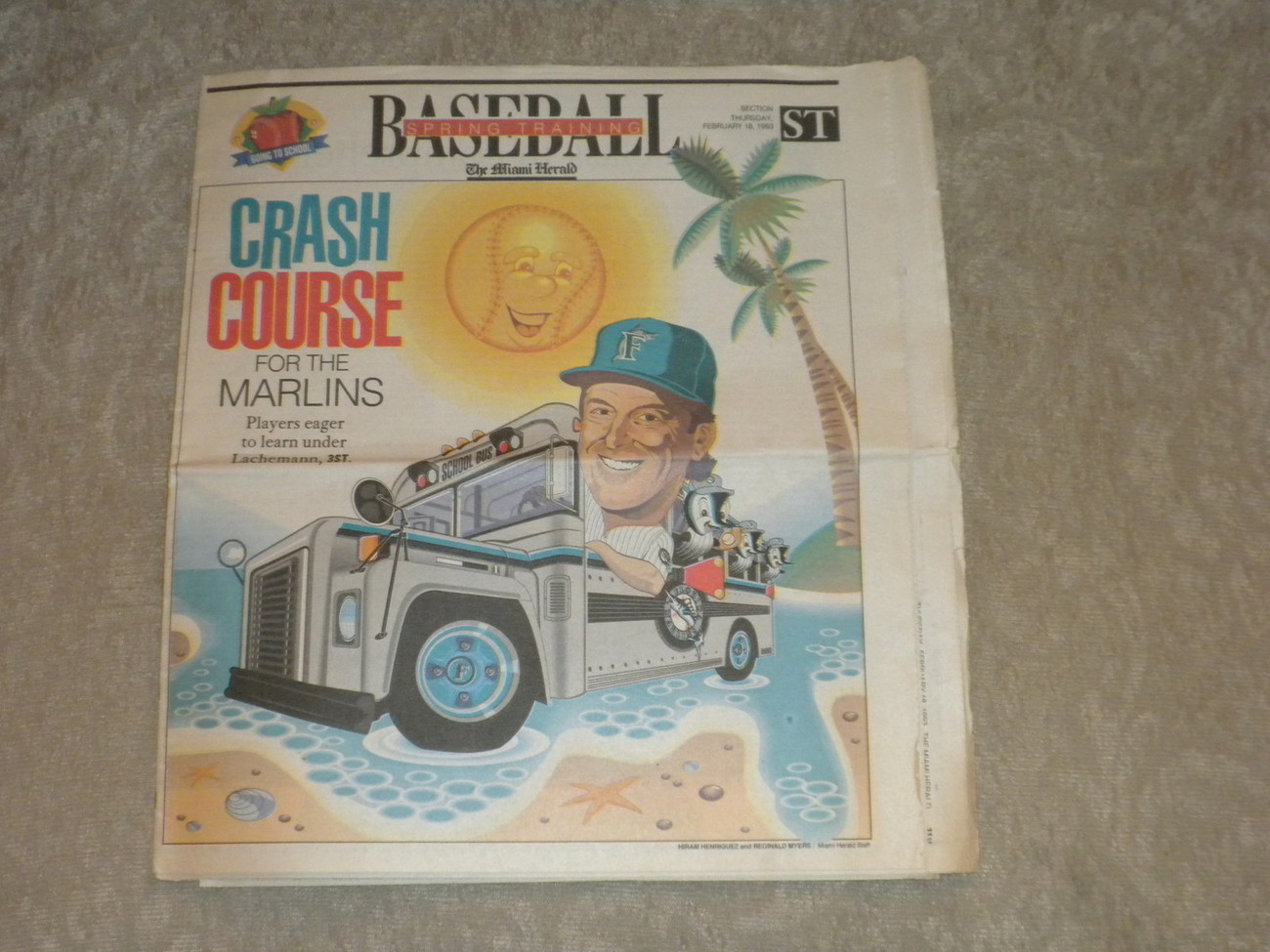Primary image for Florida Marlins 1993 inaugural year Miami Herald newspaper Spring Training 24 pg