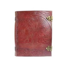 10 X 13 Tree Leather Blank Book W/ Latch - £55.11 GBP