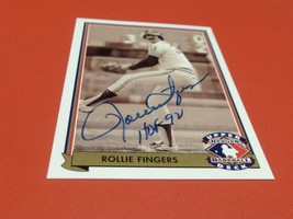 1992 U. D. #H7 Rollie Fingers Hand Signed H.O.F. Nm / Mint Or Better ! - £27.53 GBP