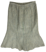 Women&#39;s Size 4 Neiman Marcus Exclusive Fit &amp; Flare Green Bounce Tweed Skirt - $21.84