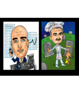 Custom Retirement gift caricature drawn from photos Personalized portrait - $87.42 CAD