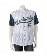 LOS ANGELES by Master Piece Men&#39;s Baseball Style Jersey Shirt White L.A.... - $381.30 MXN