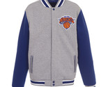NBA New York Knicks Reversible Full Snap Fleece Jacket JHD 2 Front Logos  - £95.69 GBP