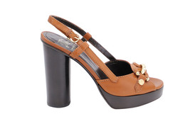 Burberry Equestrian Inspired Buckle Detail Platform Sandals In Leather Size 35 - $319.20