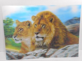 3D Wildlife HOLOGRAM Lenticular Poster African Lions Safari Plastic Plac... - £11.98 GBP