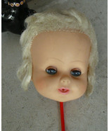 Vintage 1960s Horsman Vinyl Girl with Blonde Rooted Hair Doll Head 3 1/2... - £13.29 GBP