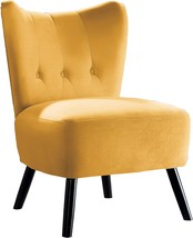 Imani Velvet Accent Chair, Yellow, By Homelegance. - $217.99