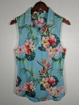 NWT Ladies Jo Fit Hot Pink Gray Orchid Floral Sleeveless Polo Shirt Size S image 10