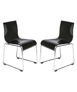 LeisureMod 32.40 in. Lima Modern Acrylic Chair Transparent Black - Set of 2 - $5,793.07 MXN