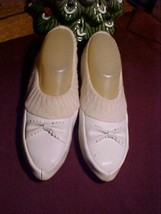 Slippers-Folding Travel;6½;White;Sweater Cuff Tops;Toe Bow;Made In Japan;New;NO - £7.98 GBP