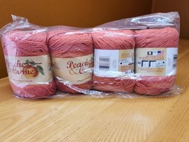 Lily Peaches &amp; Creme 100% Cotton Earthy Orange 4 skeins Q1520 Dye lot 125531 - £21.89 GBP